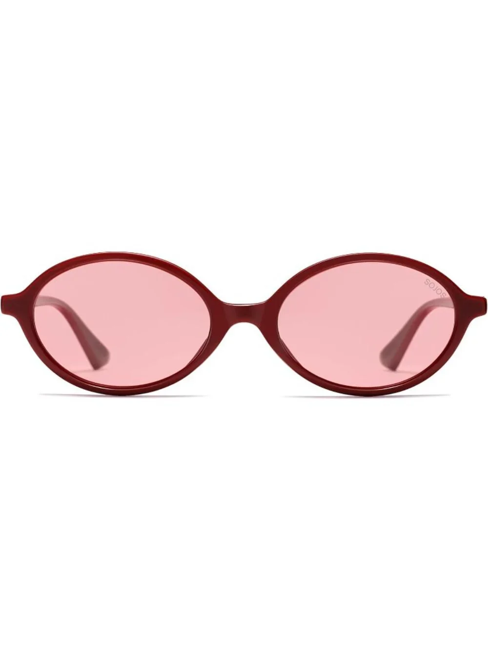 SOJOS Women's Light Red Polarized Retro Oval Sunglasses Vintage Trendy Designer